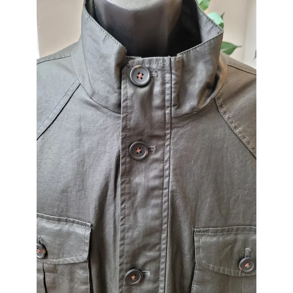 Banana Republic Utility Jacket Men's XXL Dark Grey Four Front Cargo Pockets